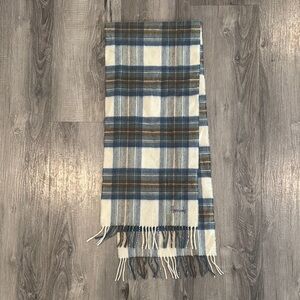 Harrods Pendleton Blue and Brown Plaid Scarf